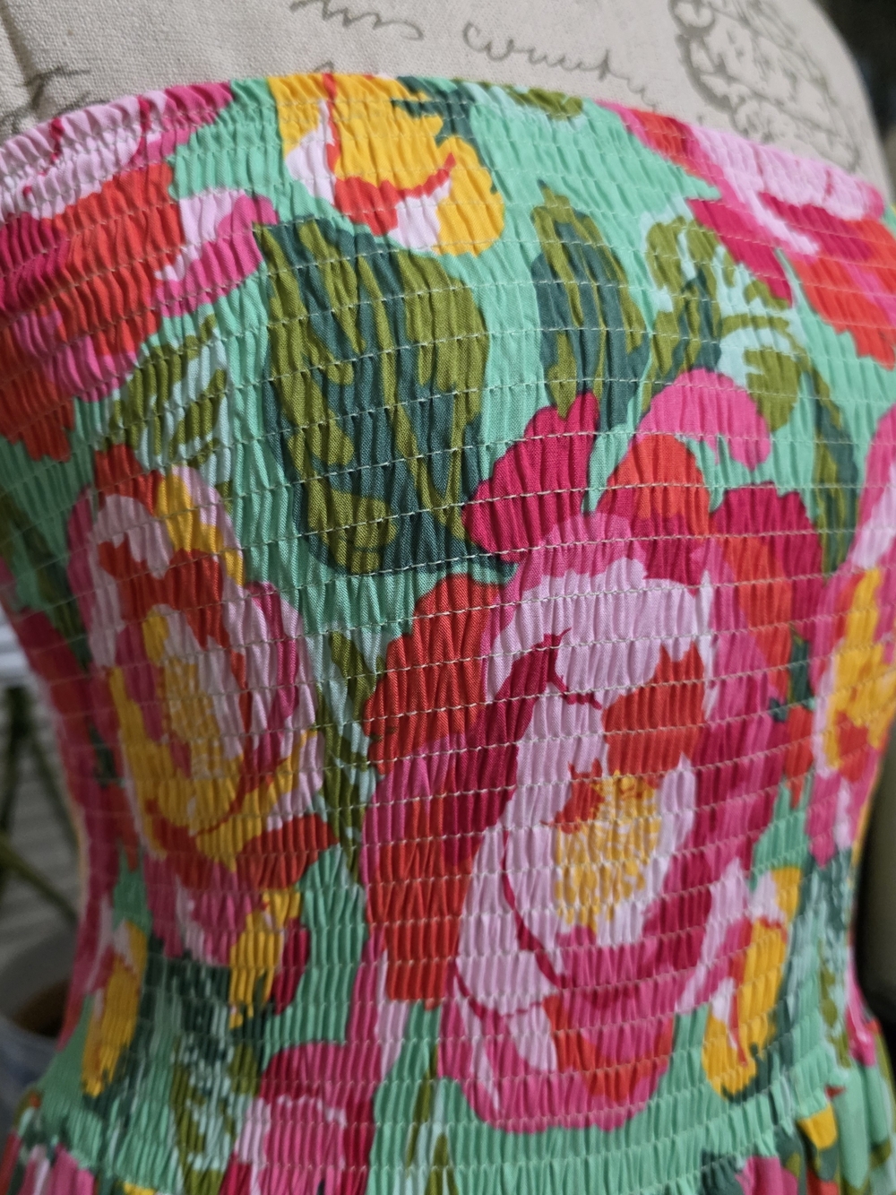 Abel The Label Smocked Strapless Floral Maxi Dress in Tiered Flowy Boho - Picture 3 of 10